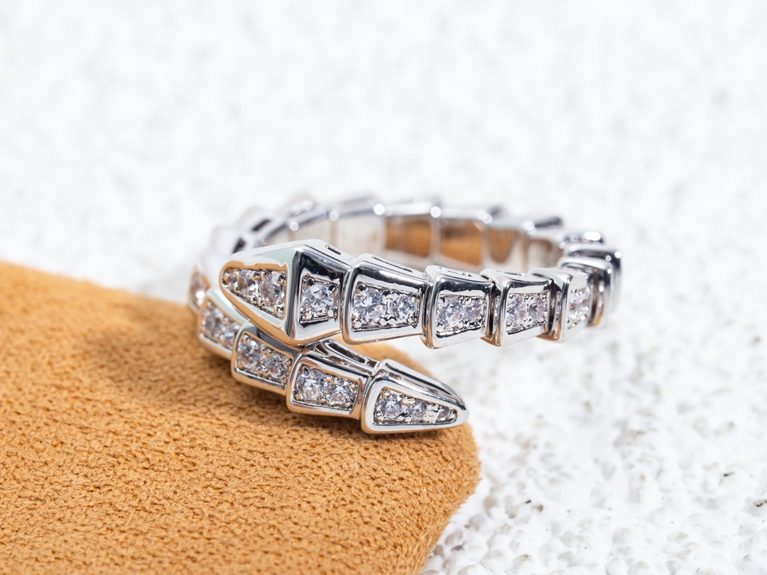 [Baslove]SERPENTI RING SILBER DIAMANT GEPAPERT 4MM