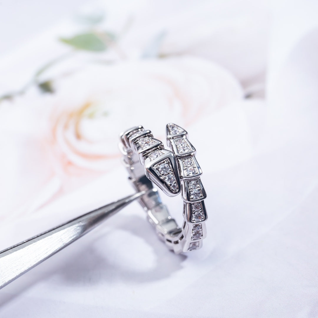 [Baslove]SERPENTI RING SILBER DIAMANT GEPAPERT 4MM