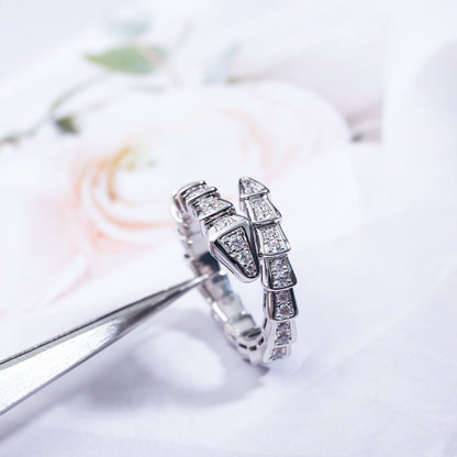 [Baslove]SERPENTI RING SILBER DIAMANT GEPAPERT 4MM