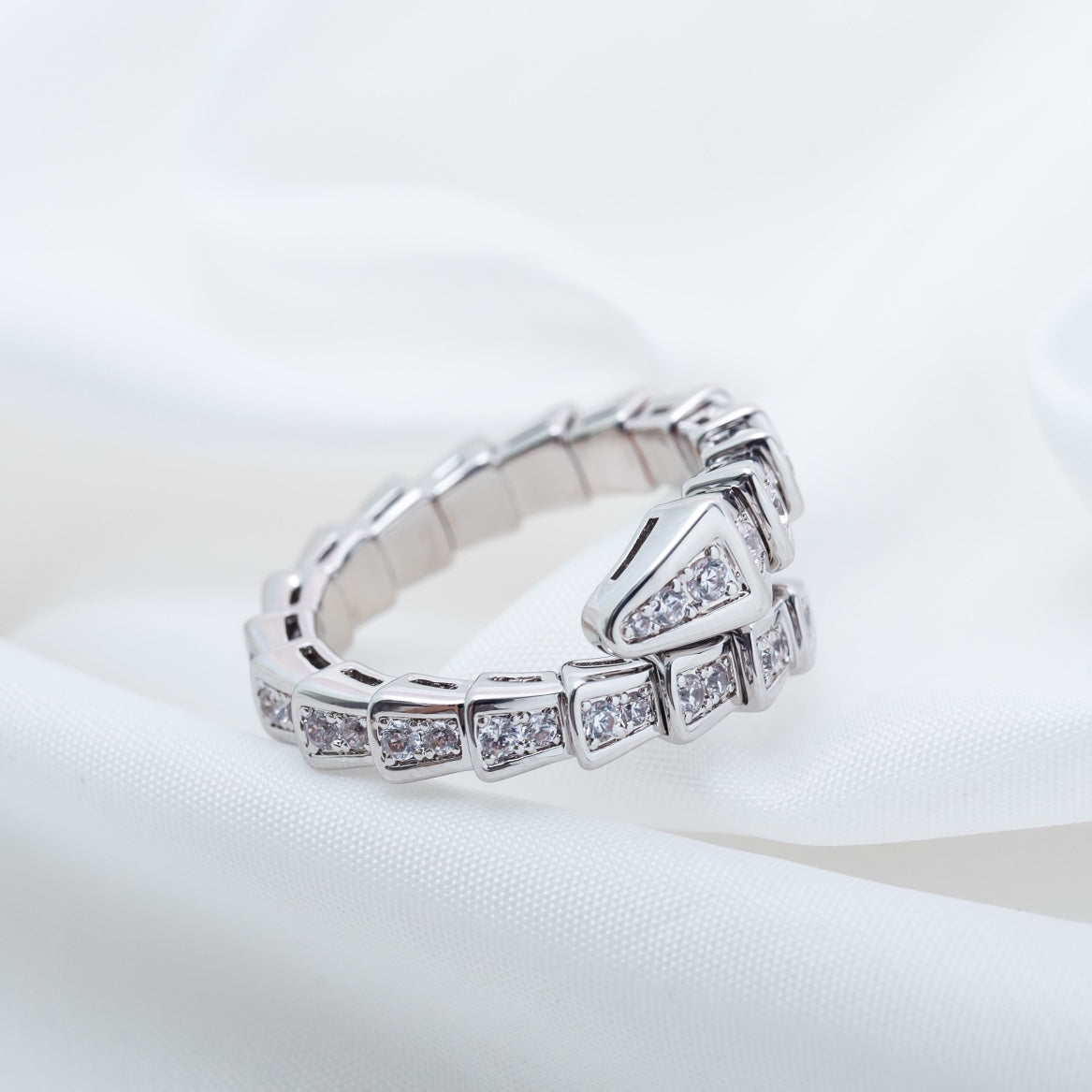 [Baslove]SERPENTI RING SILBER DIAMANT GEPAPERT 4MM