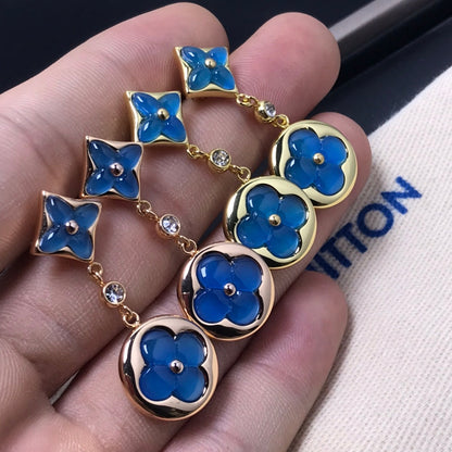 [Baslove]Ohrringe aus Stern- und Sonnenachat mit Diamanten