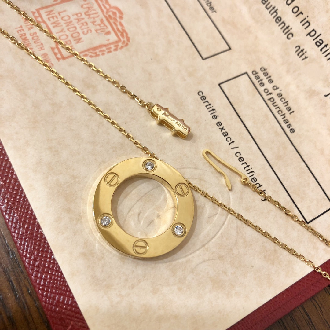 [Baslove] LIEBESHALSKETTE 16MM 3 DIAMANTEN