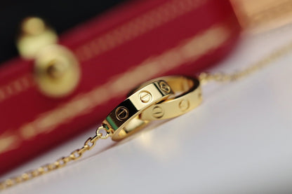 [Baslove] LIEBESHALSKETTE DOPPELRING GOLD