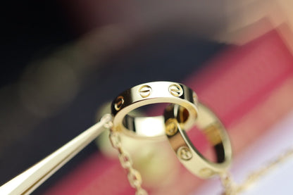 [Baslove] LIEBESHALSKETTE DOPPELRING GOLD