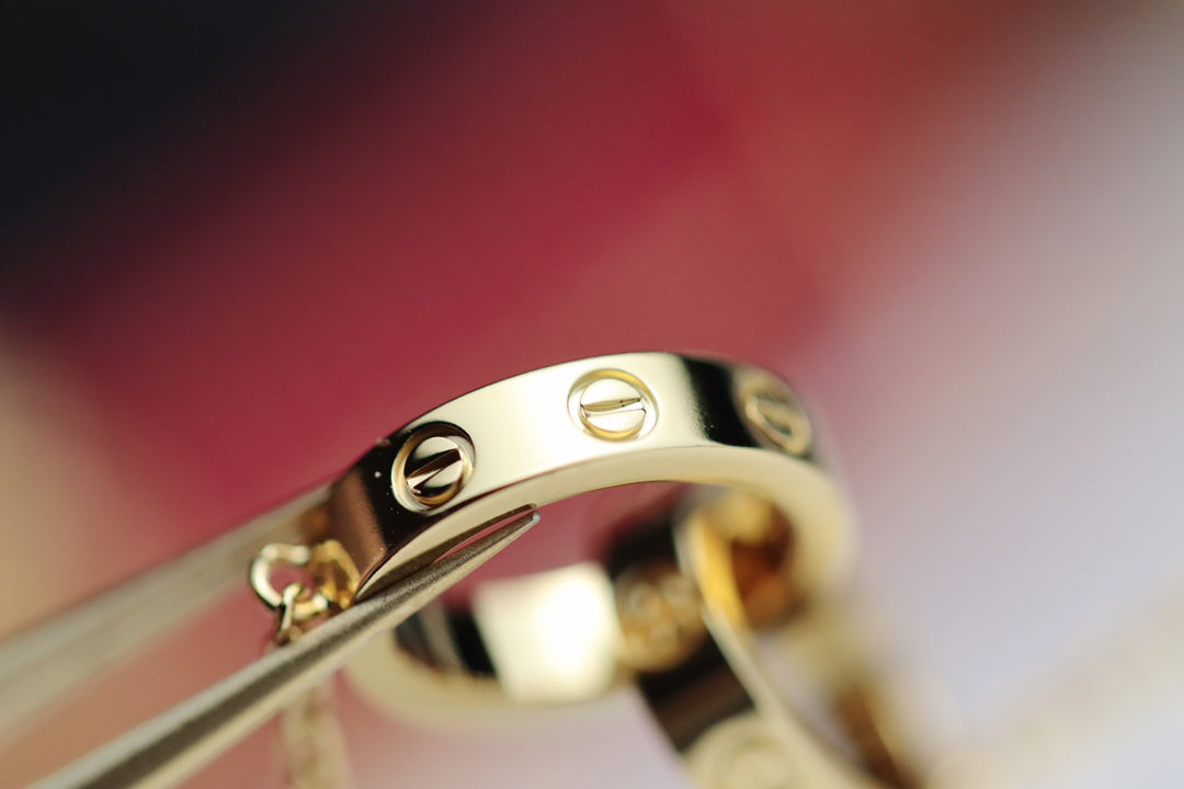 [Baslove] LIEBESHALSKETTE DOPPELRING GOLD