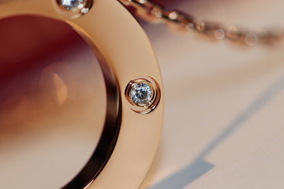 [Baslove] LIEBESHALSKETTE 16MM 6 DIAMANTEN ROSGOLD