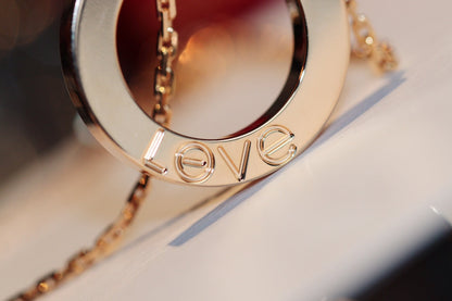 [Baslove] LIEBESHALSKETTE 16MM 6 DIAMANTEN ROSGOLD
