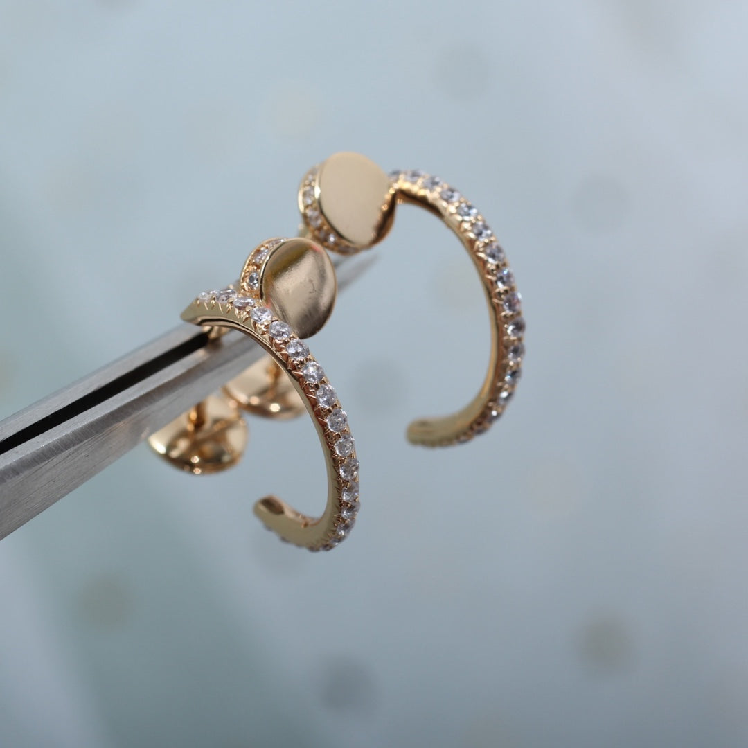 [Baslove]JUSTE イヤリング 12.75MM ピンクゴールド ダイヤモンド