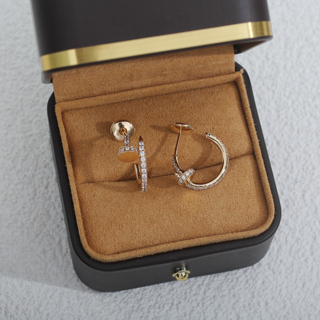 [Baslove]JUSTE イヤリング 12.75MM ピンクゴールド ダイヤモンド