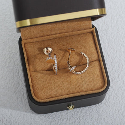 [Baslove]JUSTE イヤリング 12.75MM ピンクゴールド ダイヤモンド