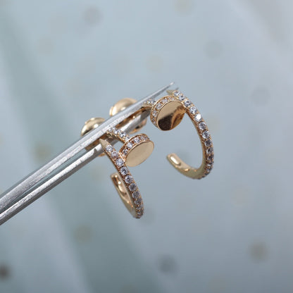 [Baslove]JUSTE イヤリング 12.75MM ピンクゴールド ダイヤモンド