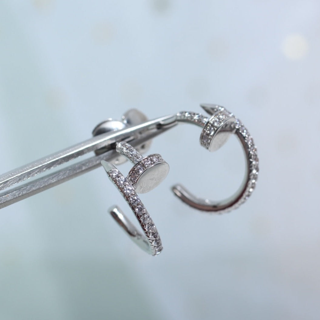 [Violet JW]JUSTE EARRINGS 12.75MM SILVER DIAMOND