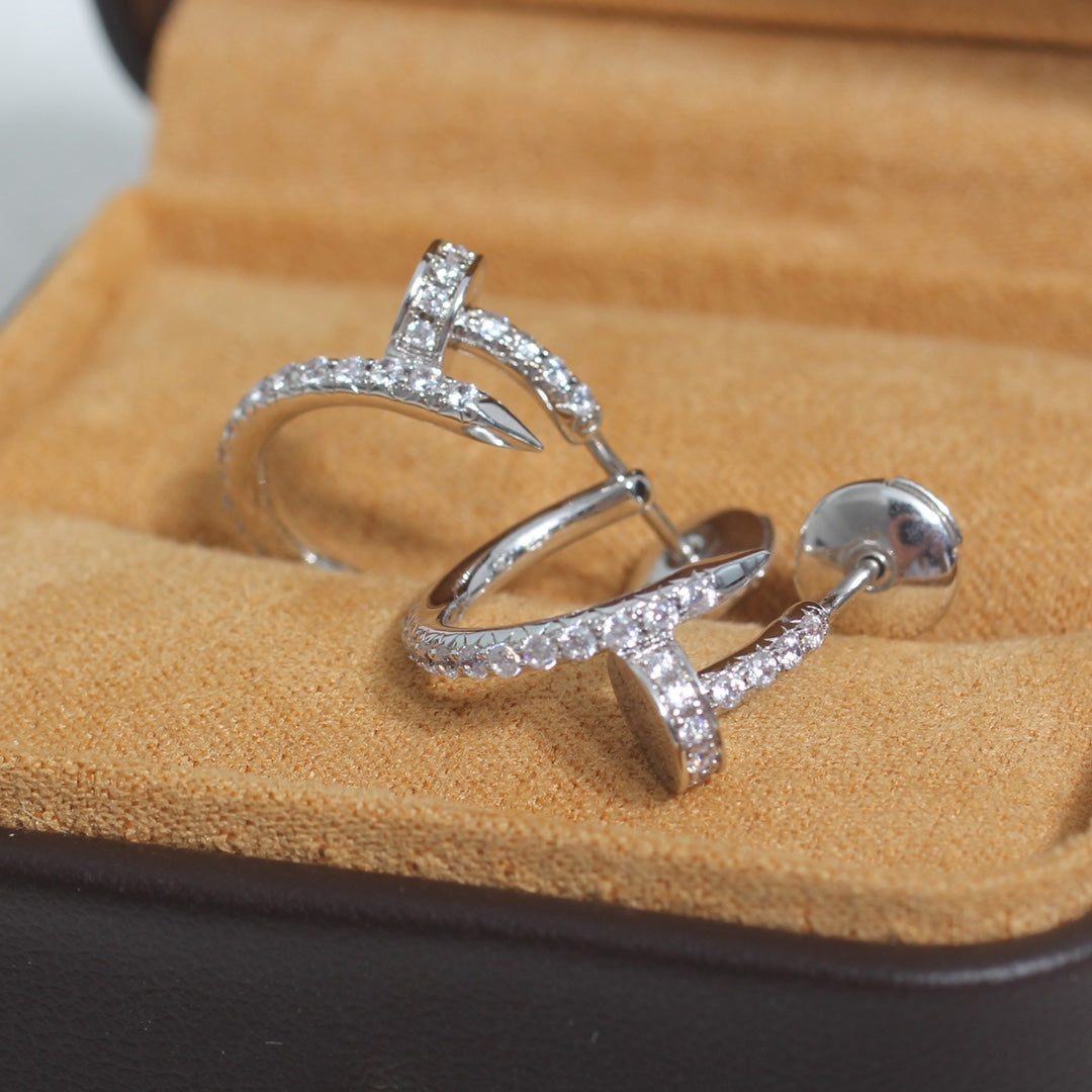 [Violet JW]JUSTE EARRINGS 12.75MM SILVER DIAMOND