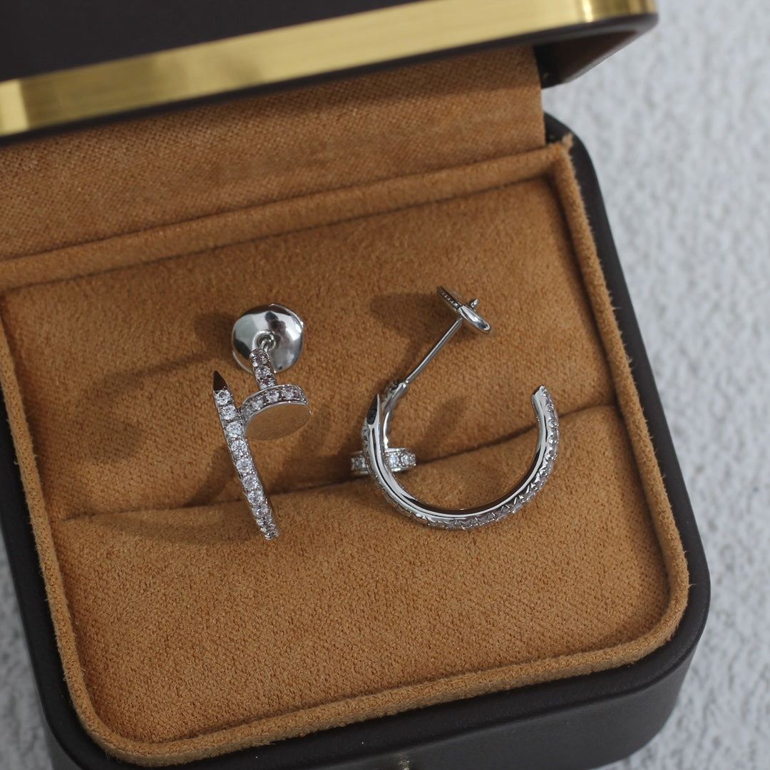 [Violet JW]JUSTE EARRINGS 12.75MM SILVER DIAMOND