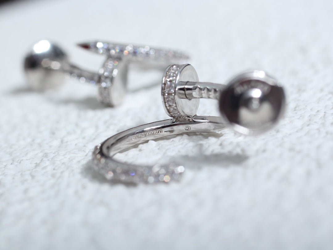 [Violet JW]JUSTE EARRINGS 12.75MM SILVER DIAMOND