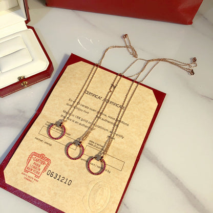 [Violet JW]JUSTE NECKLACE GOLD RED DIAMONDS