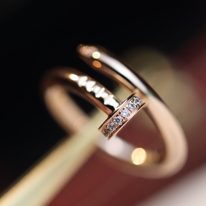 [Baslove]JUSTE リング 2.65MM ピンクゴールド ダイヤモンド