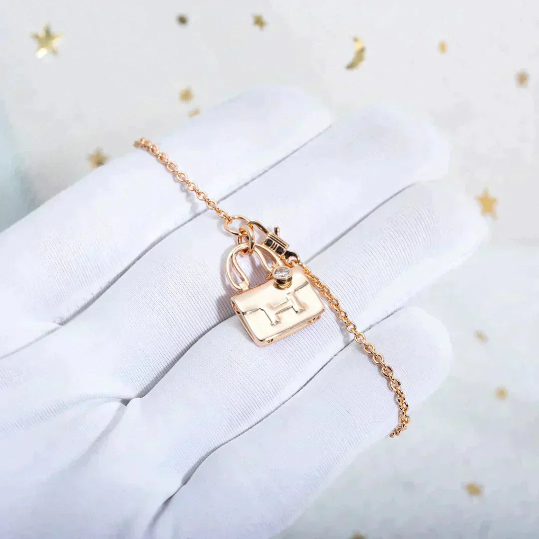 [Baslove]AMULETT ANHÄNGER ROSÉGOLD HALSKETTE
