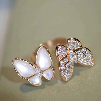 [Baslove]ZWILLINGS-SCHMETTERLINGS-DIAMANT-MOP-RING