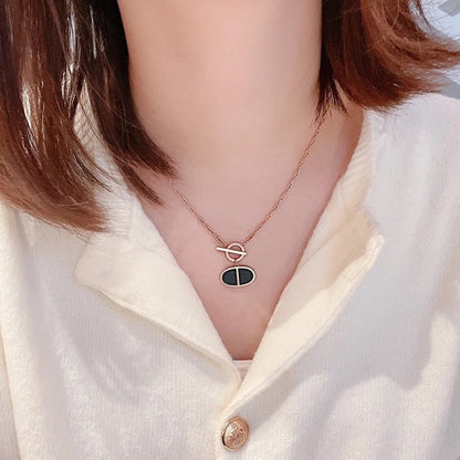 [Baslove]CHAINE VERSO SCHWARZE KERAMIKHALSKETTE