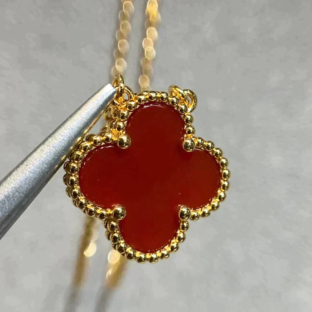 [Baslove] KLEEBLATT 15MM KARNEOL EINZELNE BLUMENKETTE