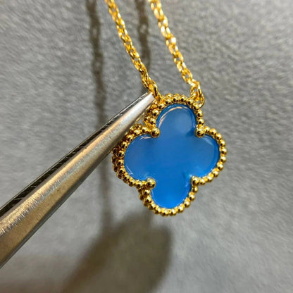 [Baslove]CLOVER 15MM BLAU ACHAT HALSKETTE