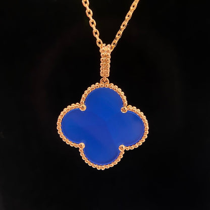 [Violet JW]CLOVER 25MM NECKLACE TURQUOISE ROSE GOLD