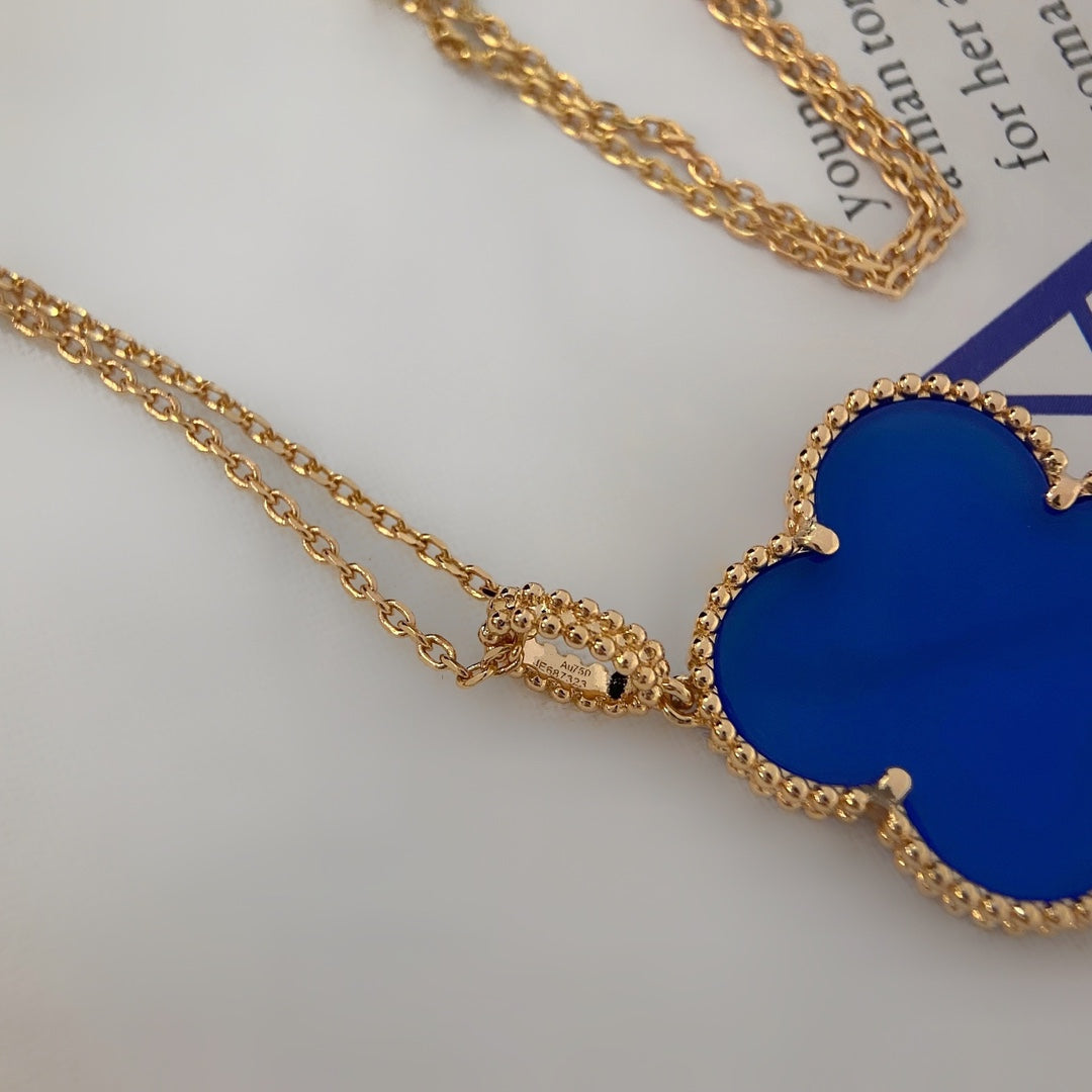 [Violet JW]CLOVER 25MM NECKLACE TURQUOISE ROSE GOLD