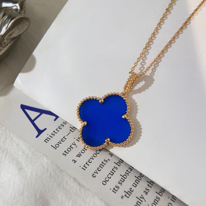 [Violet JW]CLOVER 25MM NECKLACE TURQUOISE ROSE GOLD