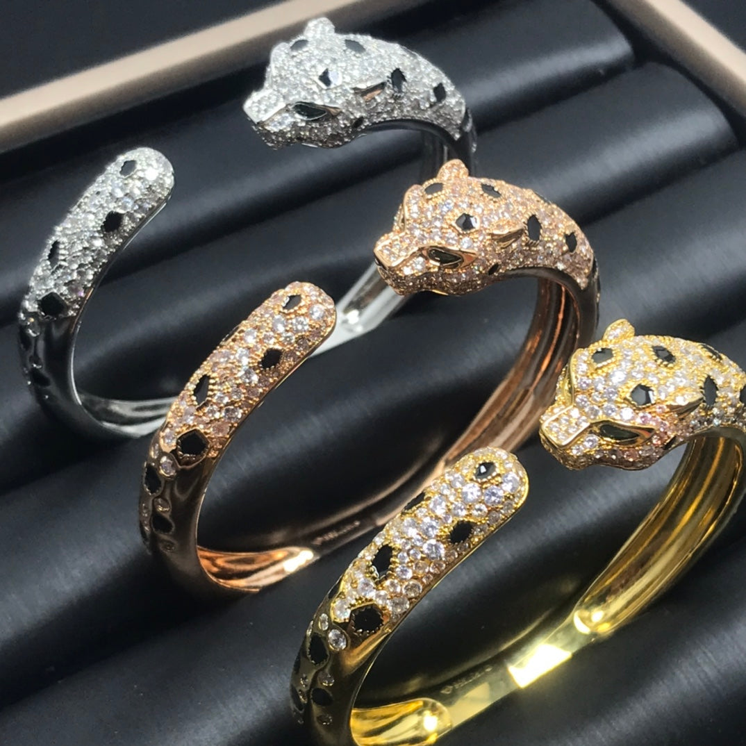 [Baslove] PANTHERE GROSSES ARMBAND MIT DIAMANTEN