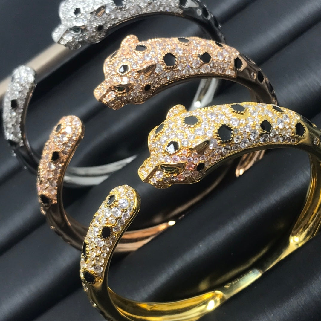 [Baslove] PANTHERE GROSSES ARMBAND MIT DIAMANTEN