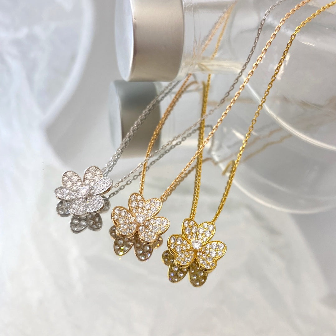[Baslove]BLUMEN-DIAMANT-HALSKETTE