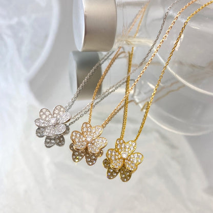 [Baslove]BLUMEN-DIAMANT-HALSKETTE