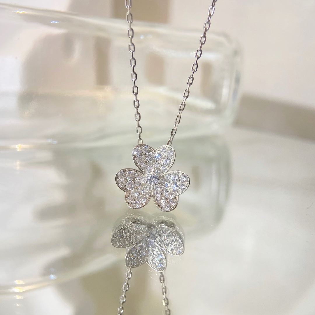 [Baslove]BLUMEN-DIAMANT-HALSKETTE