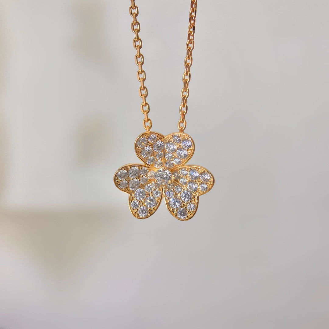[Baslove]BLUMEN-DIAMANT-HALSKETTE