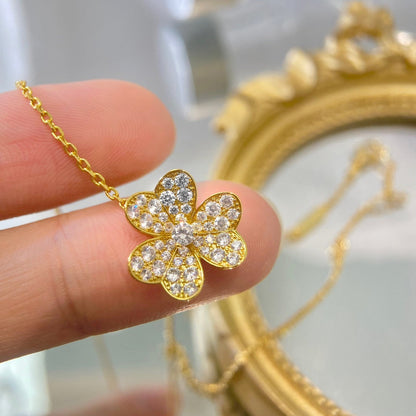 [Baslove]BLUMEN-DIAMANT-HALSKETTE