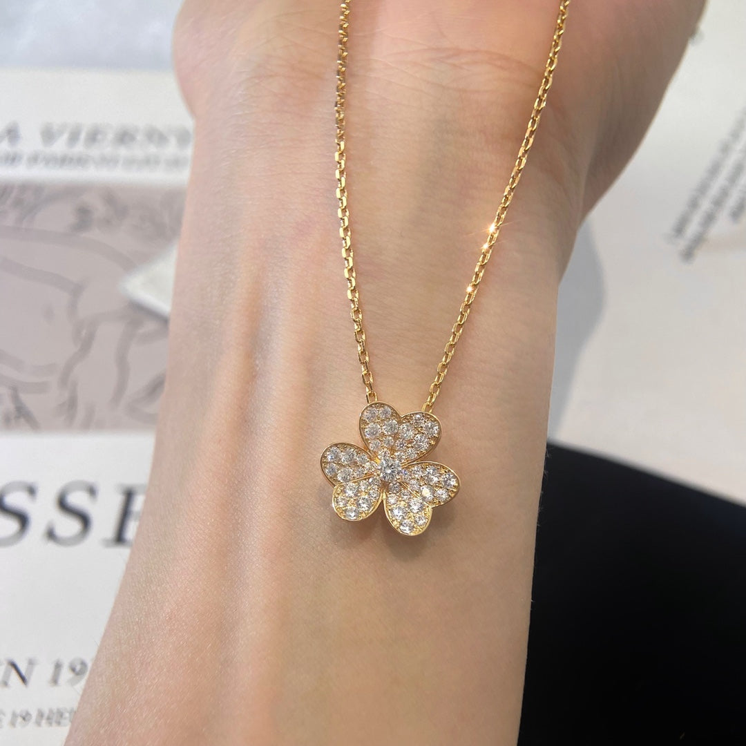 [Baslove]BLUMEN-DIAMANT-HALSKETTE