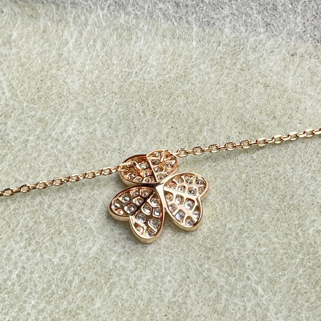 [Baslove]BLUMEN-DIAMANT-HALSKETTE