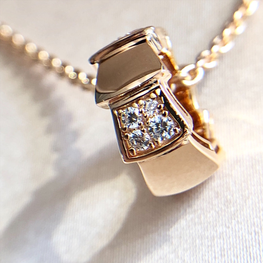 [Violet JW]SERPENTI PEDANT DIAMOND PINK GOLD NECKLACE