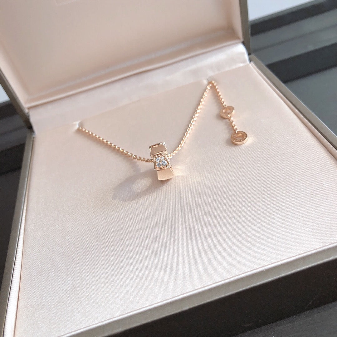 [Violet JW]SERPENTI PEDANT DIAMOND PINK GOLD NECKLACE