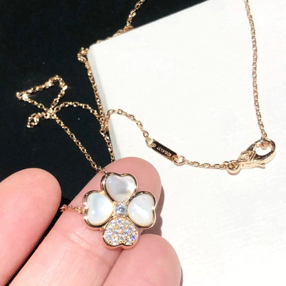 [Baslove]CLOVER MOP DIAMANT ROSÉGOLD HALSKETTE