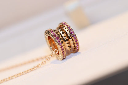 [Baslove]ZERO 1 ROCK ROSA GOLD ROSA DIAMANT HALSKETTE