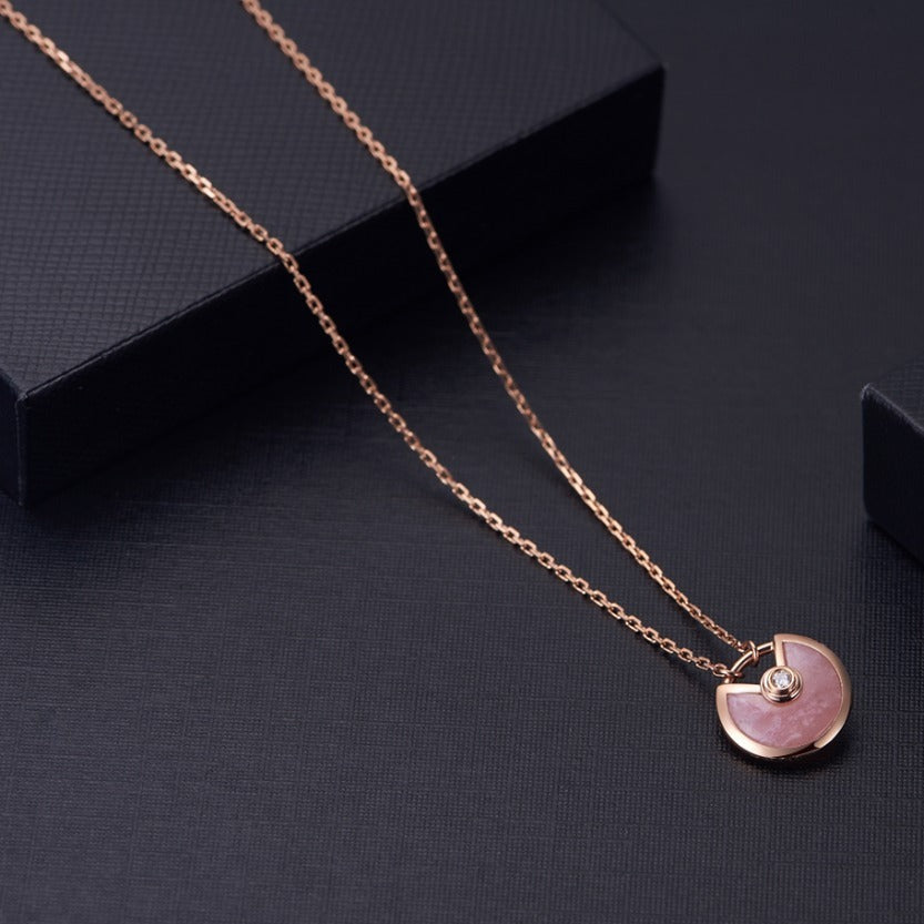 [Baslove]AMULETTE ROSÉGOLD ROSA MOP HALSKETTE