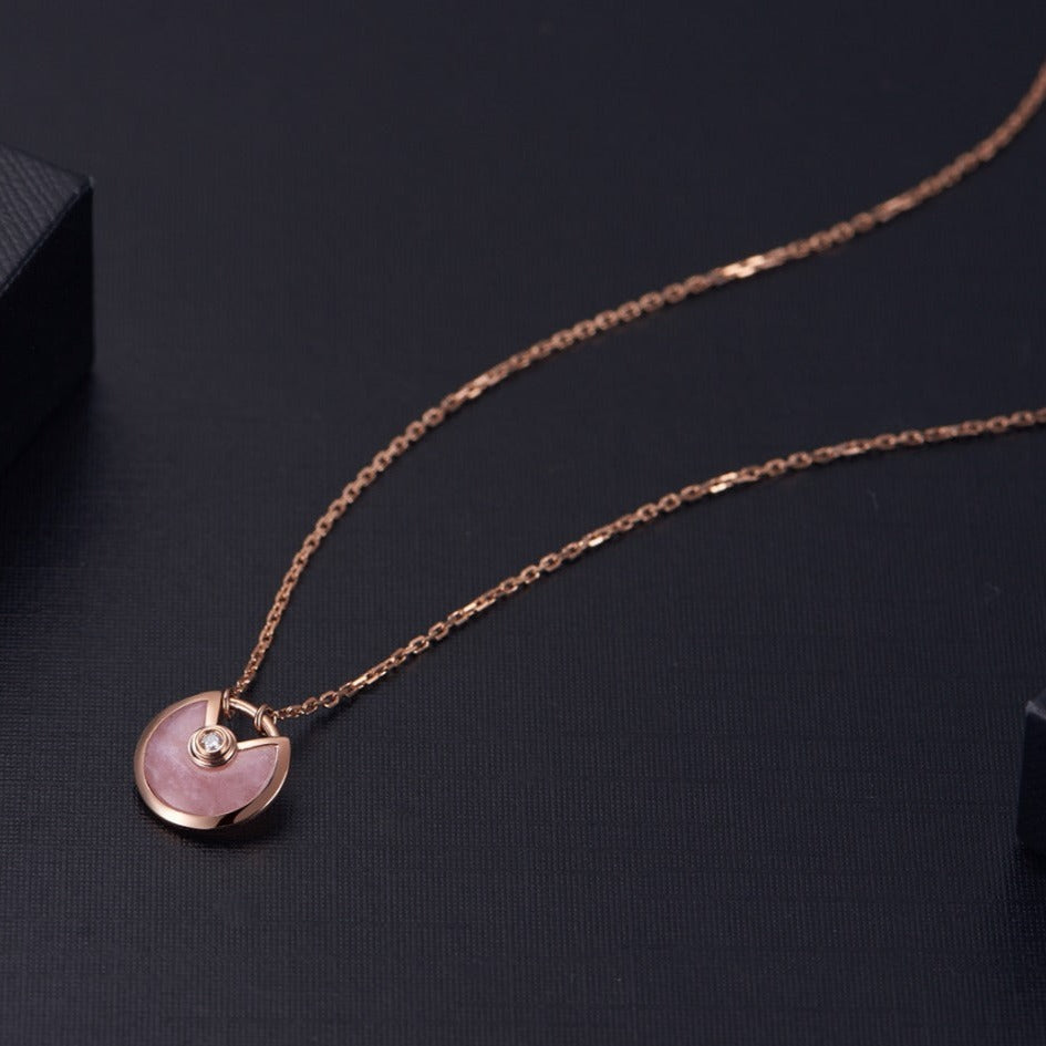 [Baslove]AMULETTE ROSÉGOLD ROSA MOP HALSKETTE