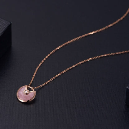[Baslove]AMULETTE ROSÉGOLD ROSA MOP HALSKETTE