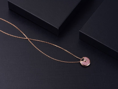 [Baslove]AMULETTE ROSÉGOLD ROSA MOP HALSKETTE