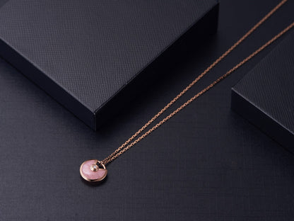 [Baslove]AMULETTE ROSÉGOLD ROSA MOP HALSKETTE