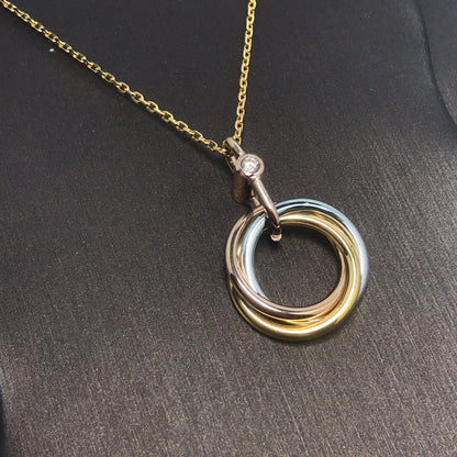 [Baslove]TRINITY SILBER GOLD ROSA GOLD HALSKETTE