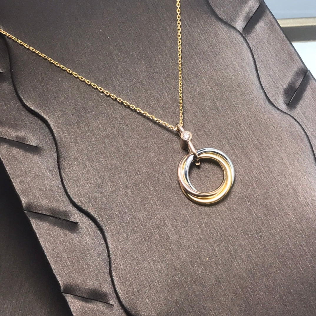 [Baslove]TRINITY SILBER GOLD ROSA GOLD HALSKETTE