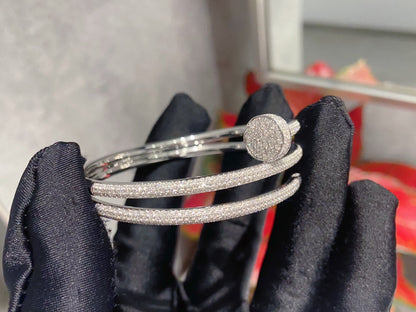 [Baslove]JUSTE ブレスレット 3.5MM ダブルロウ シルバー ダイヤモンド
